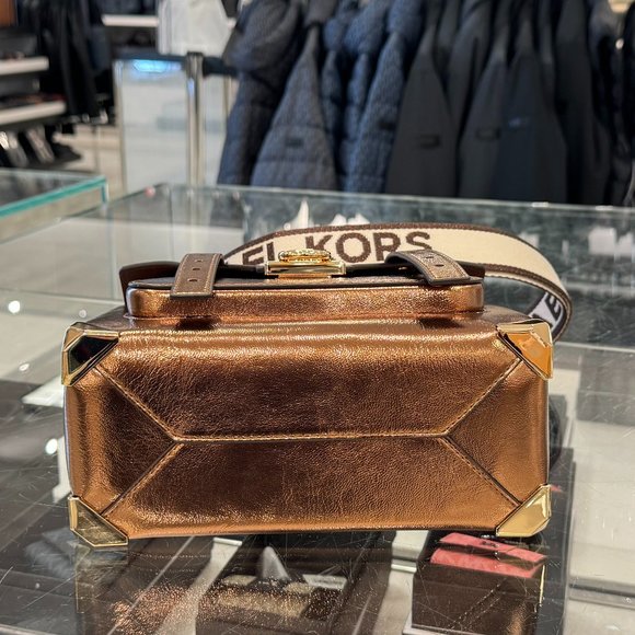 Michael Kors Manhattan Medium Satchel Shoulder Crossbody Bag + Wallet Mocha - Picture 7 of 14